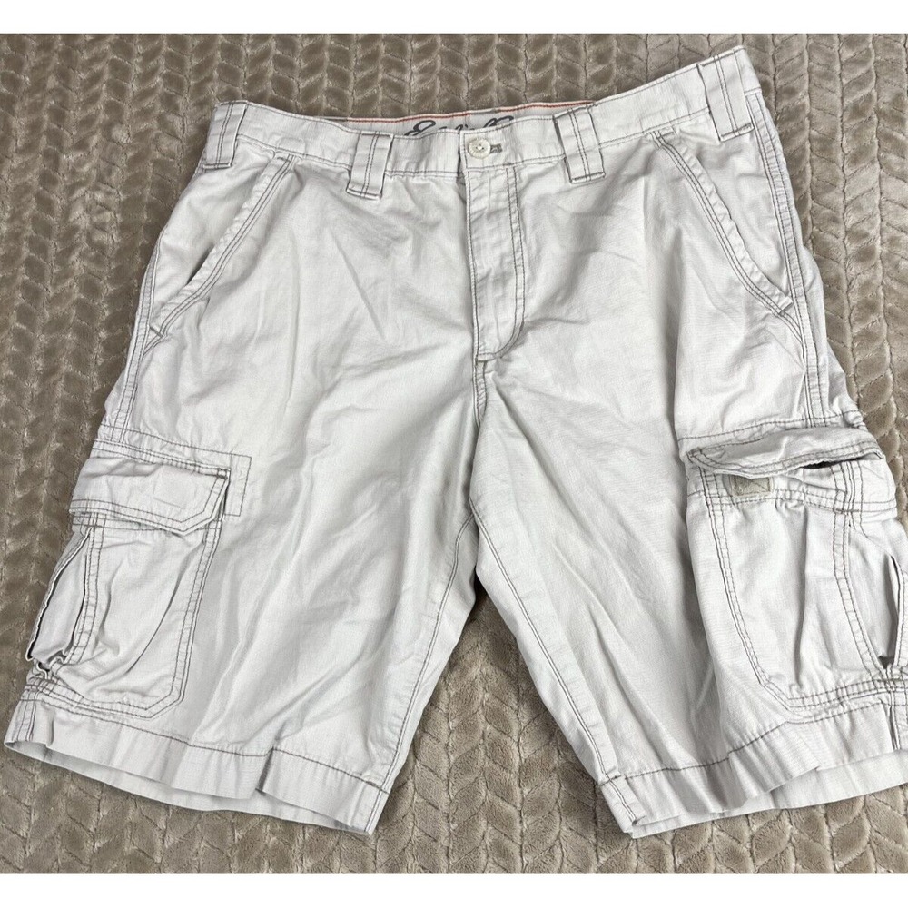 Eddie Bauer Cargo Shorts Mens 36 Stone Gray